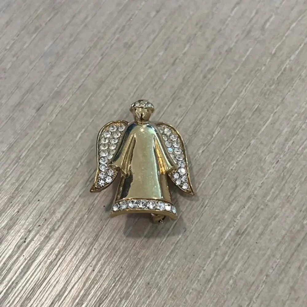 Vintage Monet Gold Angel Brooch
